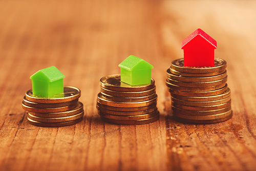 images of houses on coins